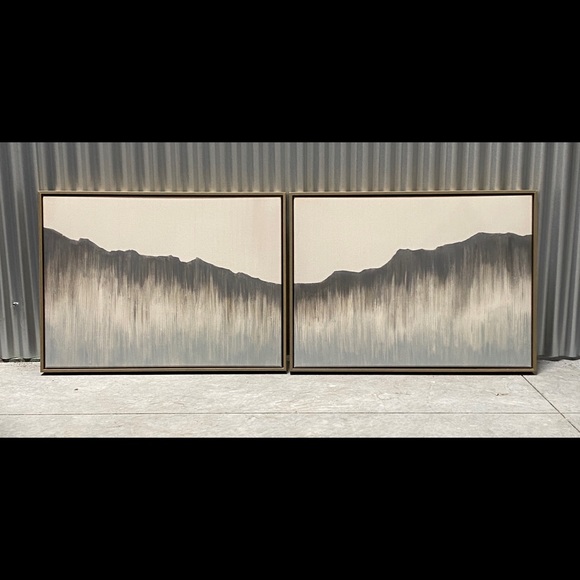 Pottery Barn Other - Pottery Barn Gradient Ridge Canvas Art Set of 2